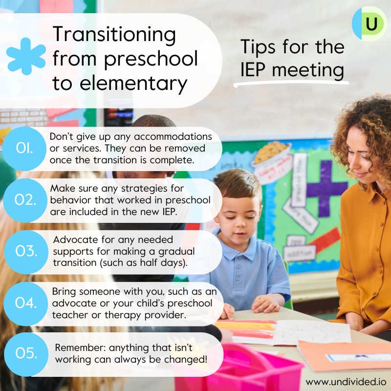 Tips for the IEP meeting transitioning from preschool to elementary school