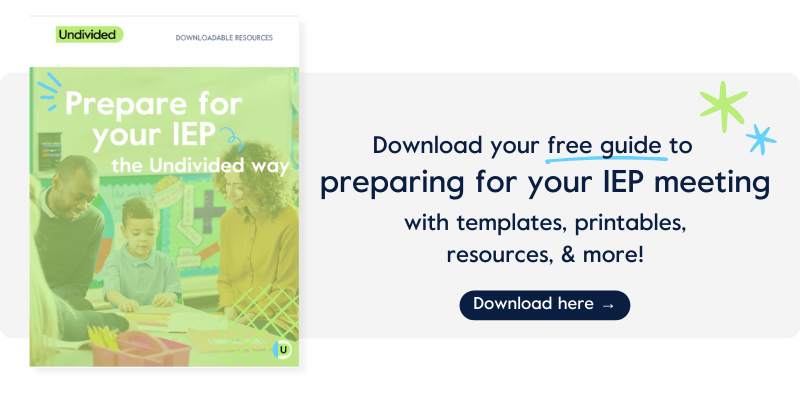 Downloadable free guide to IEP meeting prep with templates