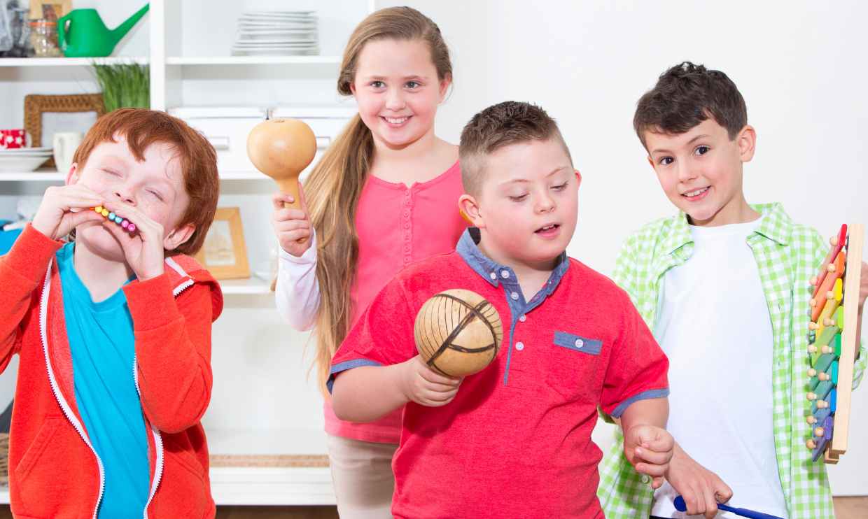 Children playing music