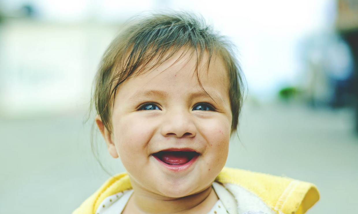Toddler smiling