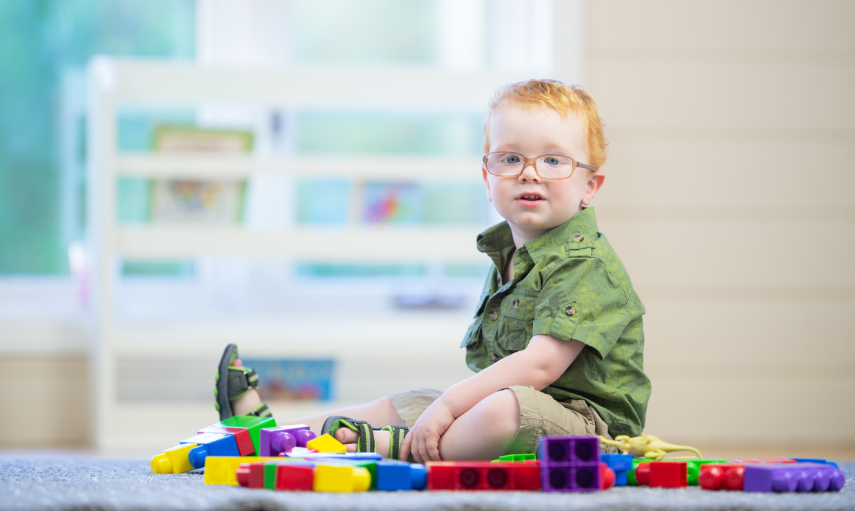 Child playing with toys