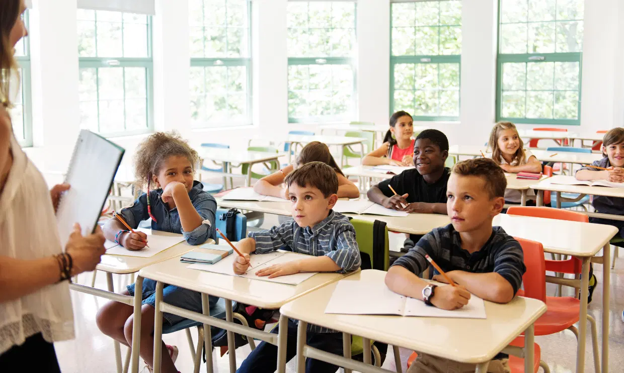 Children learning in a classroom