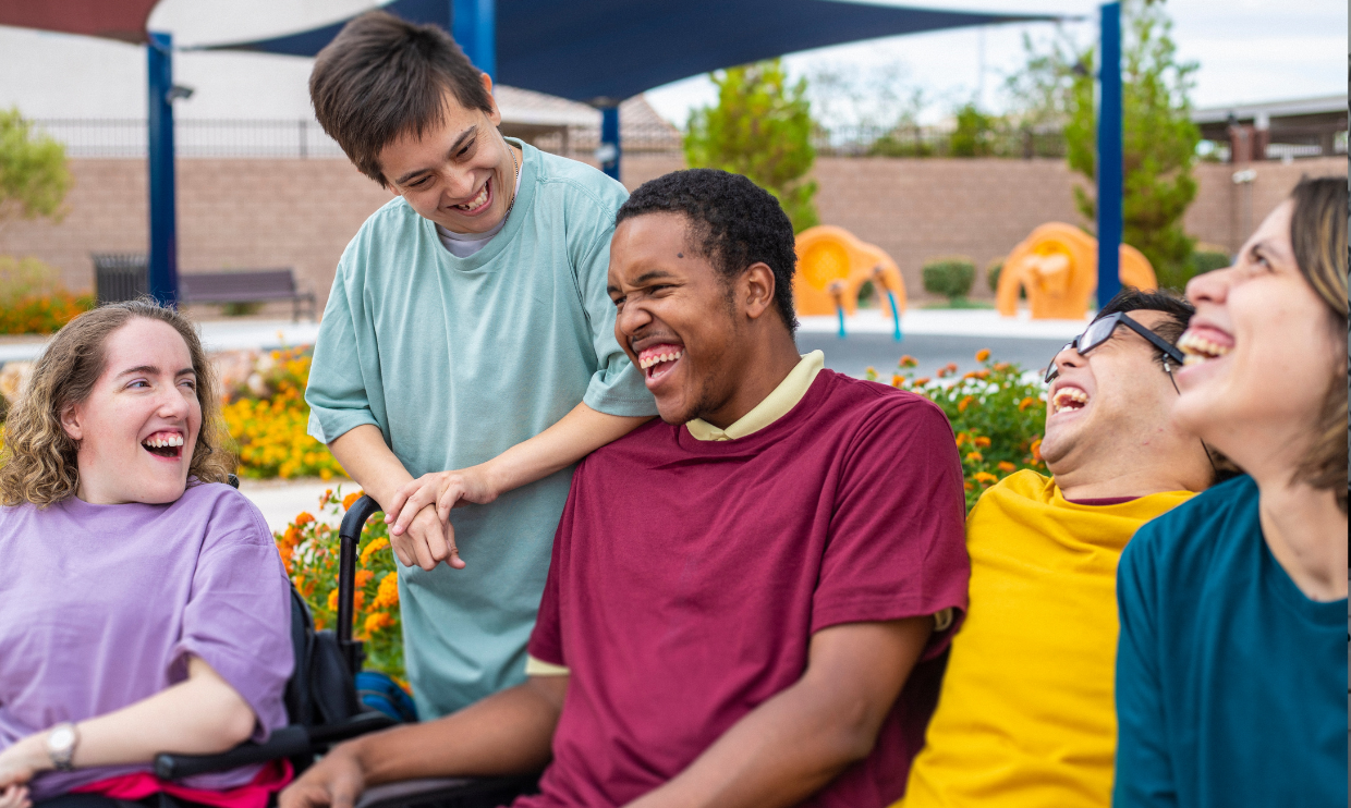 Group of adults with intellectual disabilities