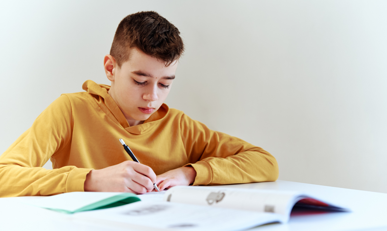 Student doing homework