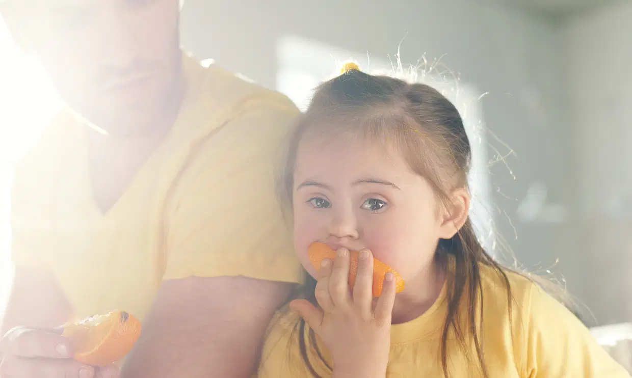 Child eating fruit